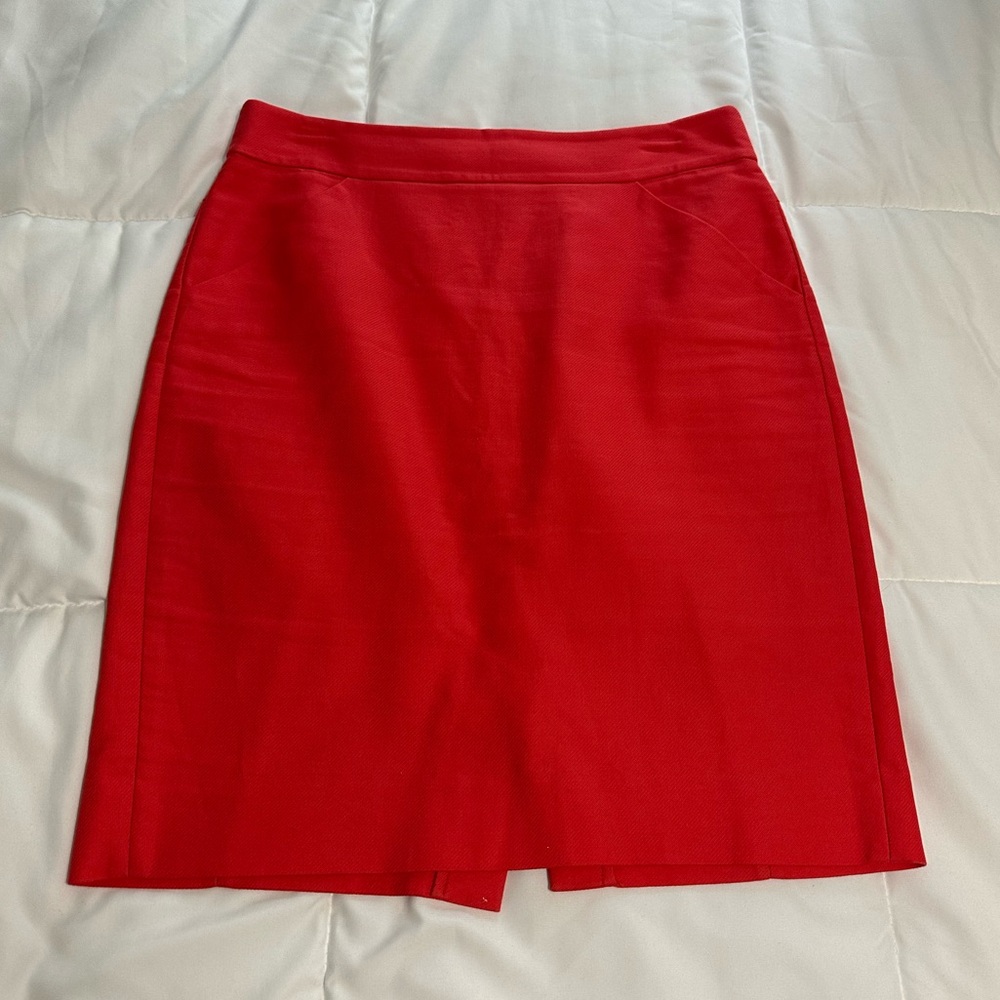 J Crew The Pencil Skirt, coral, size 6